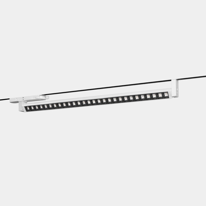 Luminaria Sistema lineal TRAZO 26.6 Blanco cálido - 3000K CRI 90 DALI-2 Blanco texturizado IP20 2994lm Leds C4 BE12-27W9NMDSH2
