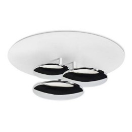 Lampara PLAFON STRATA 3 x LED CREE 39W  CROMO BLANCO MATE Leds C4