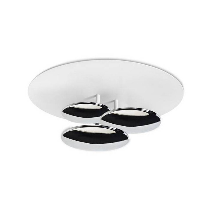 Lampara PLAFON STRATA 3 x LED CREE 39W  CROMO BLANCO MATE Leds C4