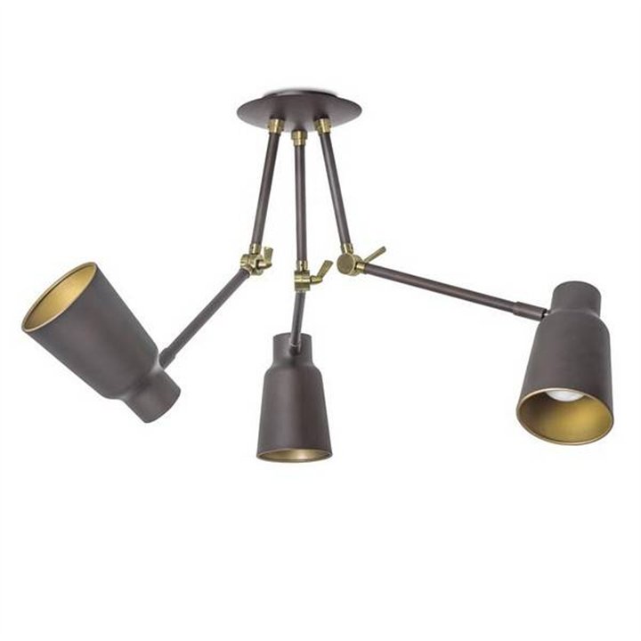 Lampara COLGANTE FUNK 3 x E27 MAX 60W  MARRÓN OSCURO Leds C4