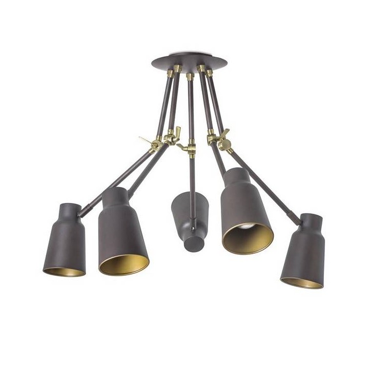 Lampara COLGANTE FUNK 5 x E27 E27-HAL MAX 60W  MARRÓN OSCU Leds C4