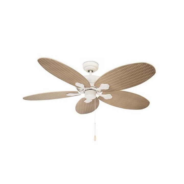 Lampara VENTILADOR PHUKET BLANCO ROTO Leds C4