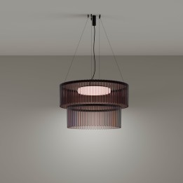 Lámpara Colgante Scarlett Circular Pendant Chandelier ø730mm + ø530mm LED 55.1 2700K ON-OFF Negro 3737lm Leds C4 SCPC-BA0-SELF00