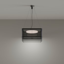 Lámpara Colgante Scarlett Square Surface Individual 530mm x 530mm LED 55.1 2700K ON-OFF Negro 3737lm Leds C4 SQSI-A00-SF0000-OSV