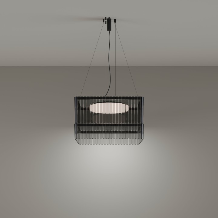 Lámpara Colgante Scarlett Square Surface Individual 530mm x 530mm LED 55.1 2700K ON-OFF Negro 3737lm Leds C4 SQSI-A00-SF0000-OSV