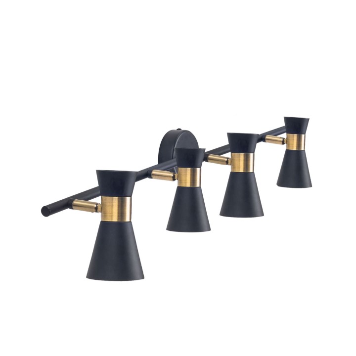 Plafón IP20 Eufo 4 Bodies GU10 Max. 32W Negro Oro Forlight Eufo
