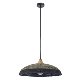Lámpara Colgante IP20 Korg E27 15 Madera clara Negro Forlight Korg