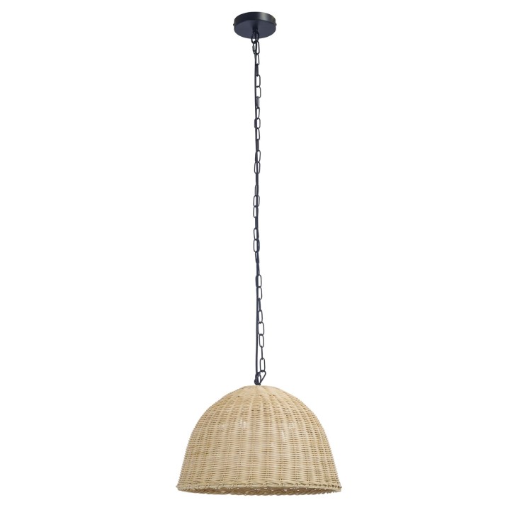 Lámpara Colgante IP20 CORTIC E27 15 Negro Rattan natural Forlight CORTIC