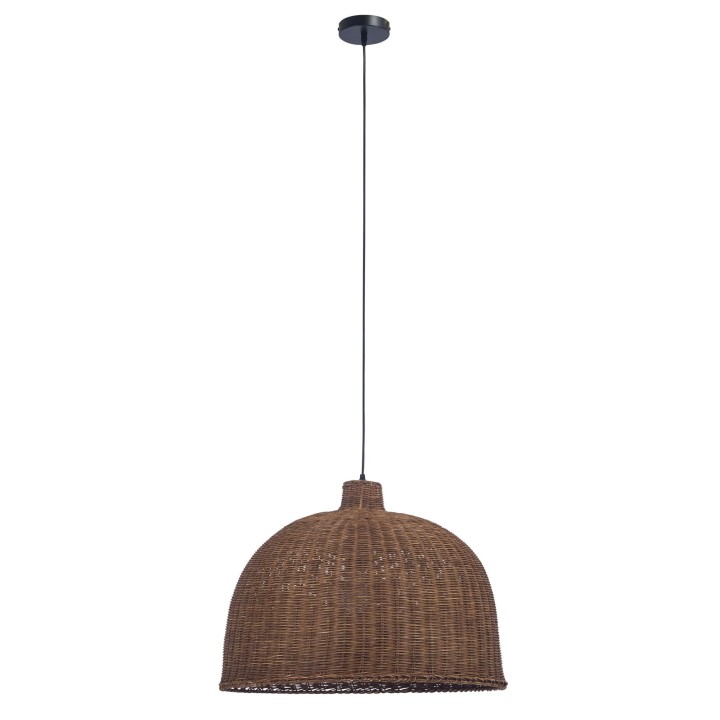 Lámpara Colgante IP20 CORTIC E27 15 Negro Rattan natural Forlight CORTIC