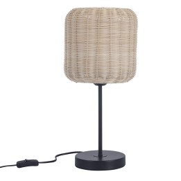 Lámpara de Sobremesa CORTIC E27 15 Negro Rattan natural Forlight CORTIC