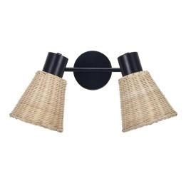 Plafón IP20 NATURE E27 15W Negro Rattan natural Forlight NATURE