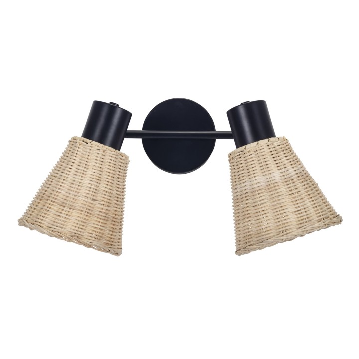 Plafón IP20 NATURE E27 15W Negro Rattan natural Forlight NATURE