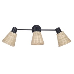 Plafón IP20 NATURE E27 15W Negro Rattan natural Forlight NATURE