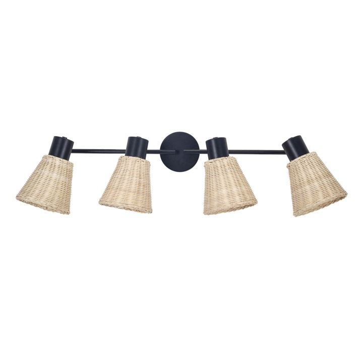 Plafón IP20 NATURE E27 15W Negro Rattan natural Forlight NATURE