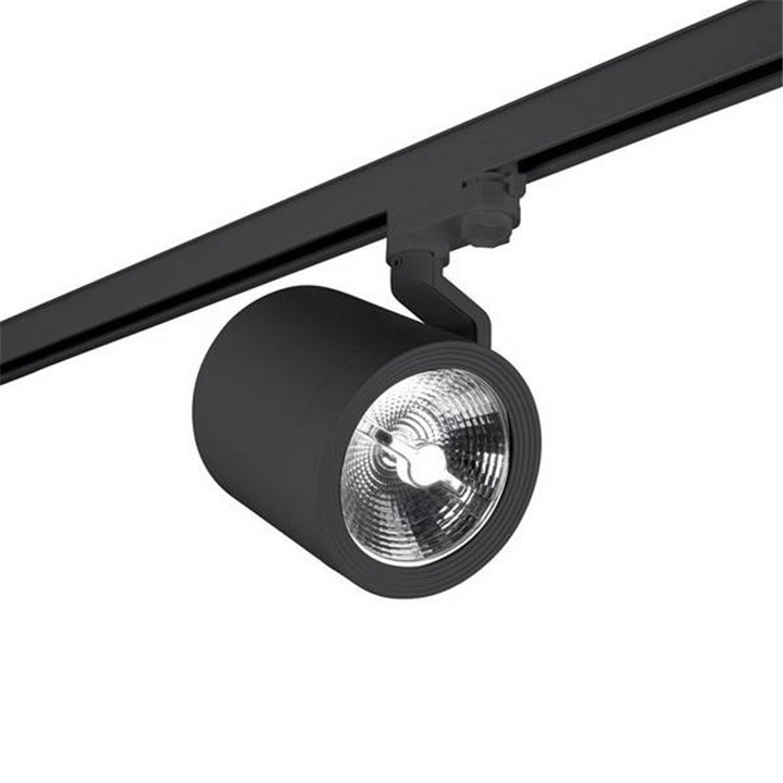 Lampara PROYECTOR ACTION 1 x GU10 15W  NEGRO Leds C4