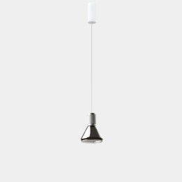 Lámpara Colgante Iris Pendant Surface Big Cone 12.5 Blanco cálido - 2700K CRI 90 ON-OFF Blanco/Gris/Gris IP20 1244lm LedsC4 AV26