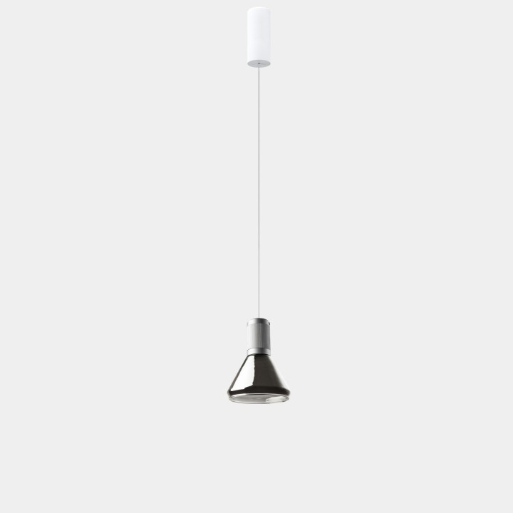 Lámpara Colgante Iris Pendant Surface Big Cone 12.5 Blanco cálido - 2700K CRI 90 ON-OFF Blanco/Gris/Gris IP20 1244lm LedsC4 AV26
