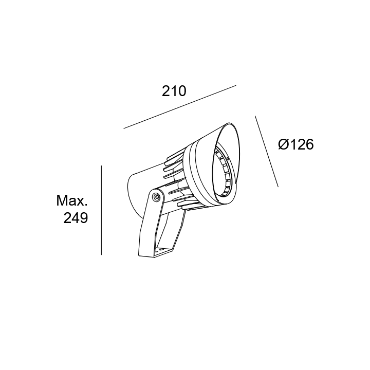 Proyector IP65 Hubble Cob LED ø126mm LED 10.8W 2700K Gris urbano 1167lm Leds C4 05-9989-Z5-CK