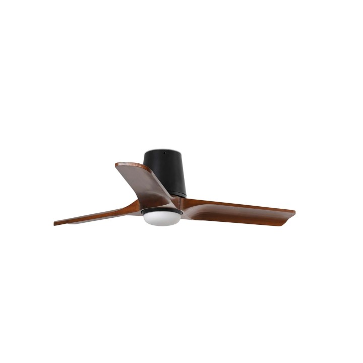 Faro HEYWOOD TUB LED S Ventilador negro/nogal