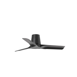 Faro HEY TUB S Ventilador negro/madera oscura DC