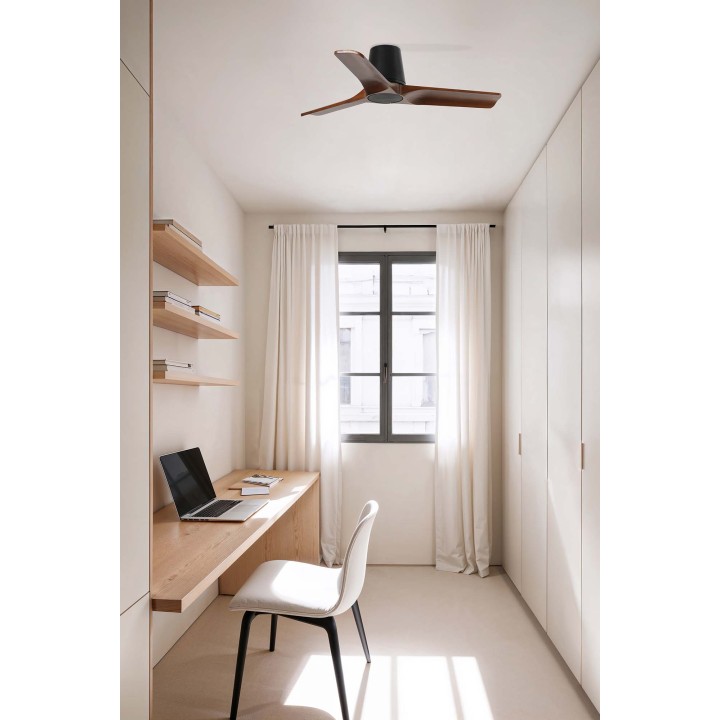 Faro HEYWOOD TUB S Ventilador negro/nogal
