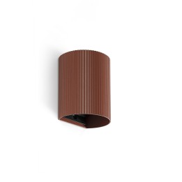 Faro SOLE Aplique redondo terracotta estriado