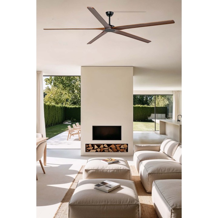Faro BIGWOOD 24 XXL Ventilador negro/nogal