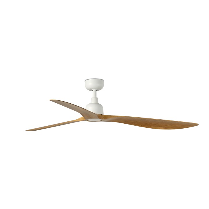 Faro OUTWOOD L Ventilador blanco/madera roble IP44
