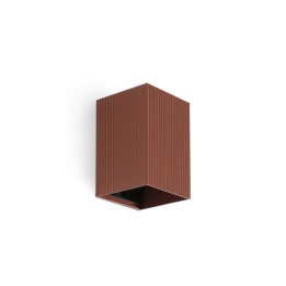 Faro LUNE Aplique cuadrado estriado terracota