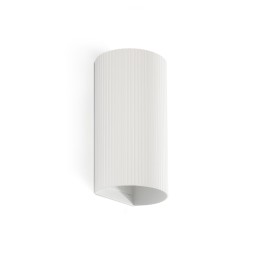 Faro SOLE 2L Aplique redondo blanca estriado