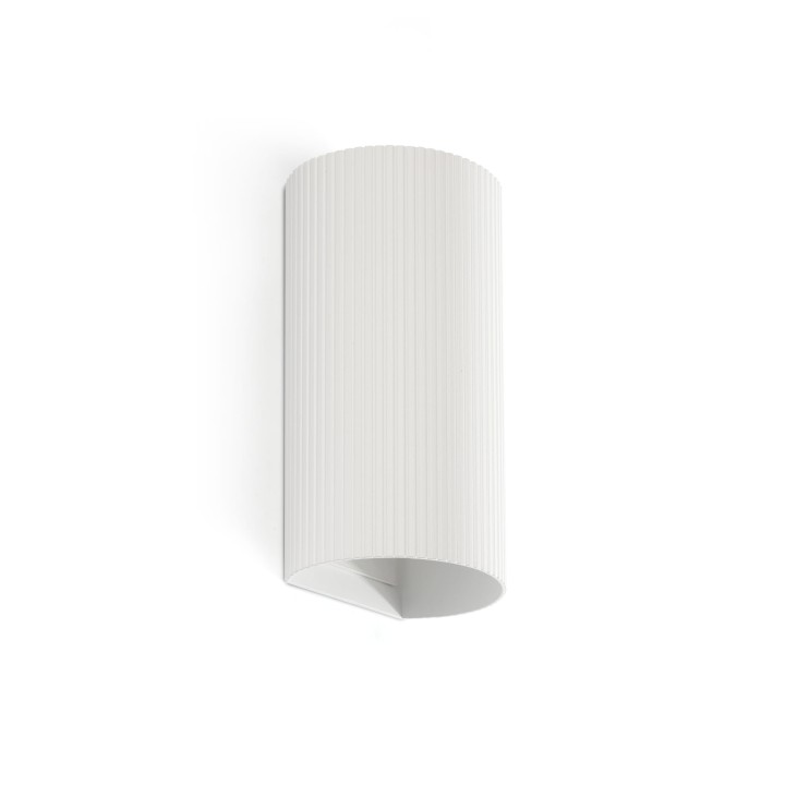 Faro SOLE 2L Aplique redondo blanca estriado