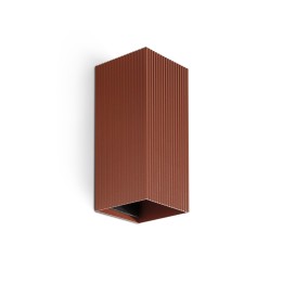 Faro LUNE 2L Aplique cuadrado estriado terracota