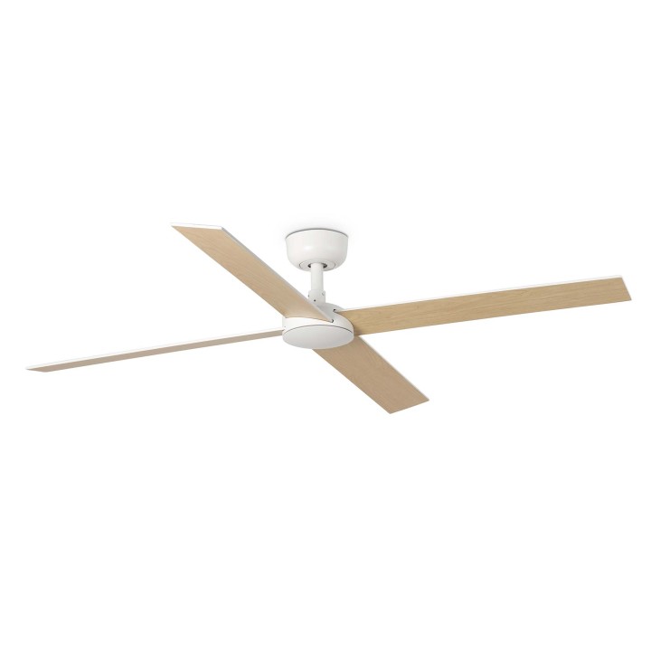 Faro RUDDER L 4 Ventilador blanco/fresno