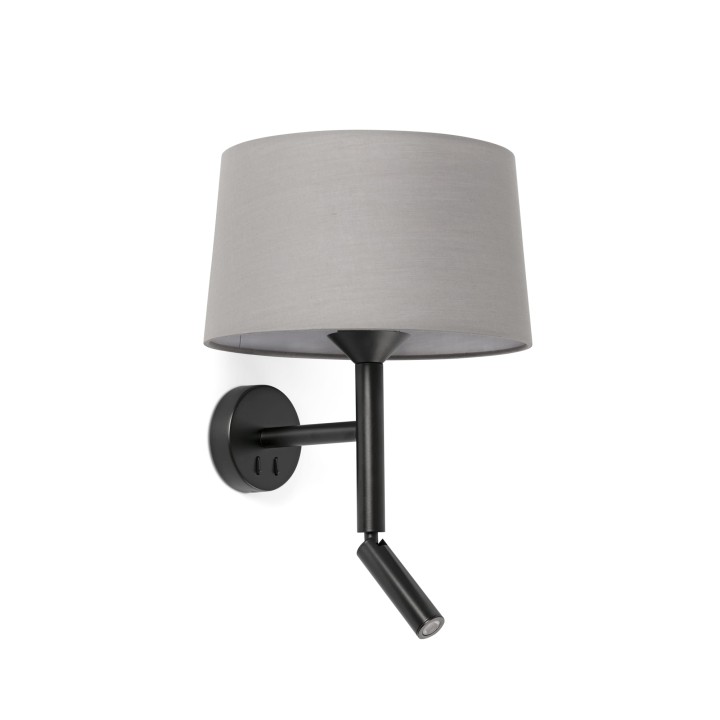 Faro WINDSOR Aplique negro/gris