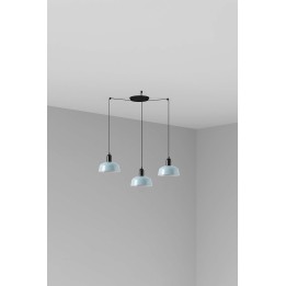 Faro TATAWIN S metal 3L Colgante azul grisáceo