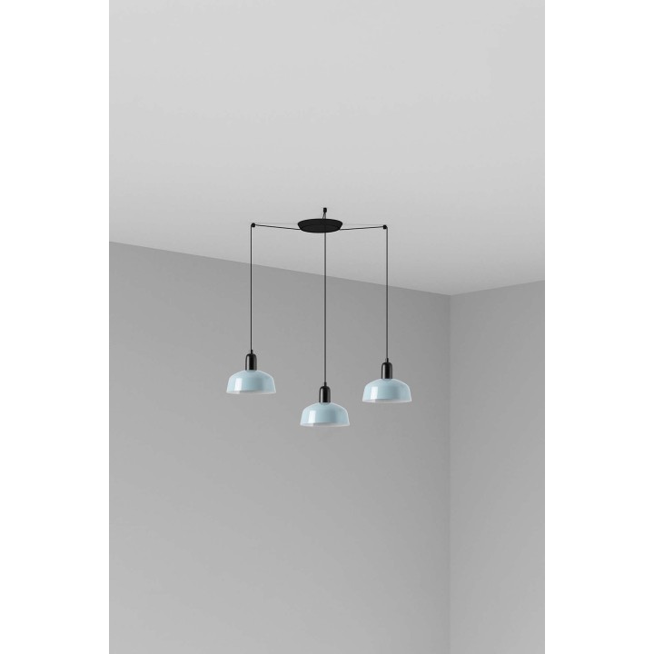 Faro TATAWIN S metal 3L Colgante azul grisáceo