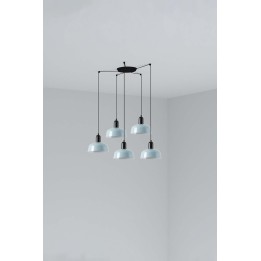 Faro TATAWIN S metal 5L Colgante azul grisáceo