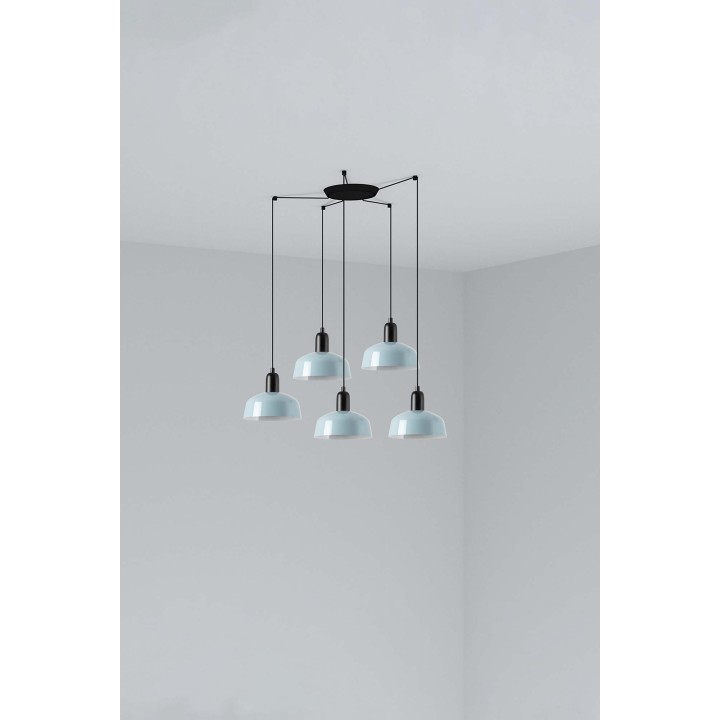 Faro TATAWIN S metal 5L Colgante azul grisáceo