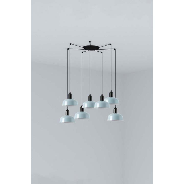 Faro TATAWIN S metal 7L Colgante azul grisáceo