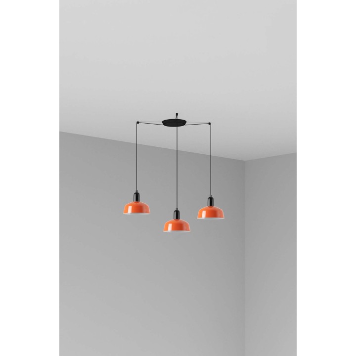 Faro TATAWIN S metal 3L Colgante naranja rojizo