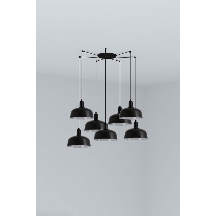 Faro TATAWIN M metal 7L Colgante negra