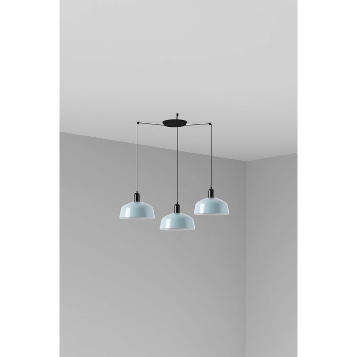 Faro TATAWIN M metal 3L Colgante azul grisáceo