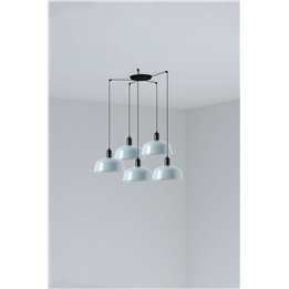 Faro TATAWIN M metal 5L Colgante azul grisáceo