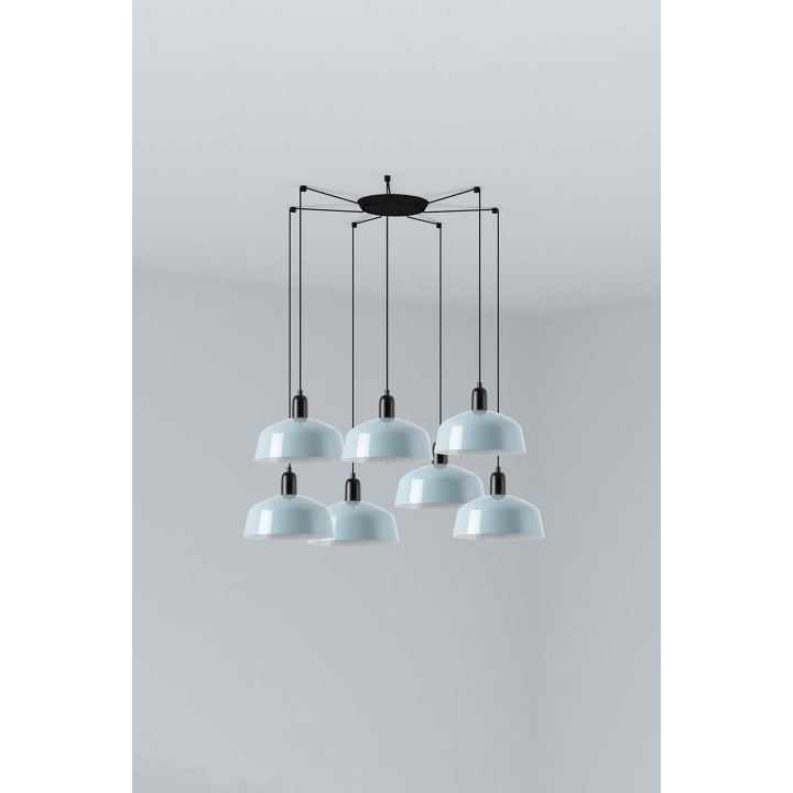 Faro TATAWIN M metal 7L Colgante azul grisáceo