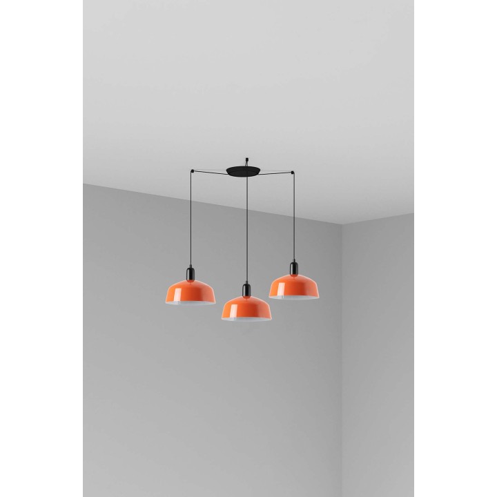 Faro TATAWIN M metal 3L Colgante naranja rojizo