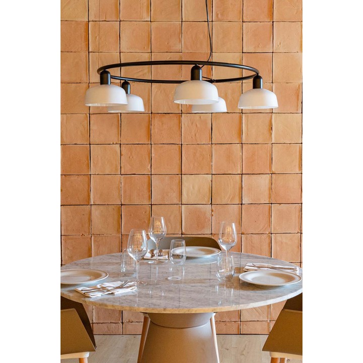 Faro TATAWIN S metal 5L Colgante circular blanco