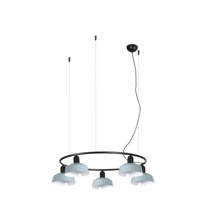 Faro TATAWIN S metal 5L Colgante circular blanco