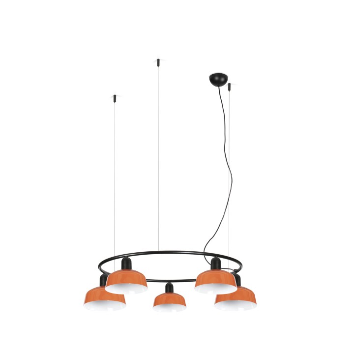 Faro TATAWIN S metal 5L Colgante circular naranja rojizo