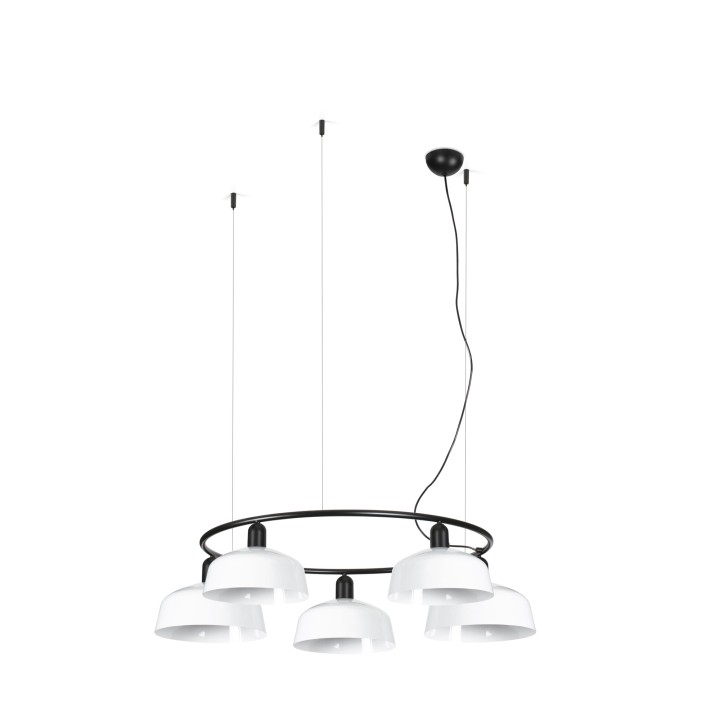 Faro TATAWIN M metal 5L Colgante circular blanco