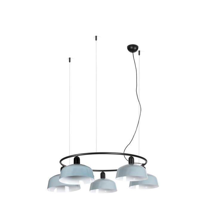 Faro TATAWIN M metal 5L Colgante circular blanco